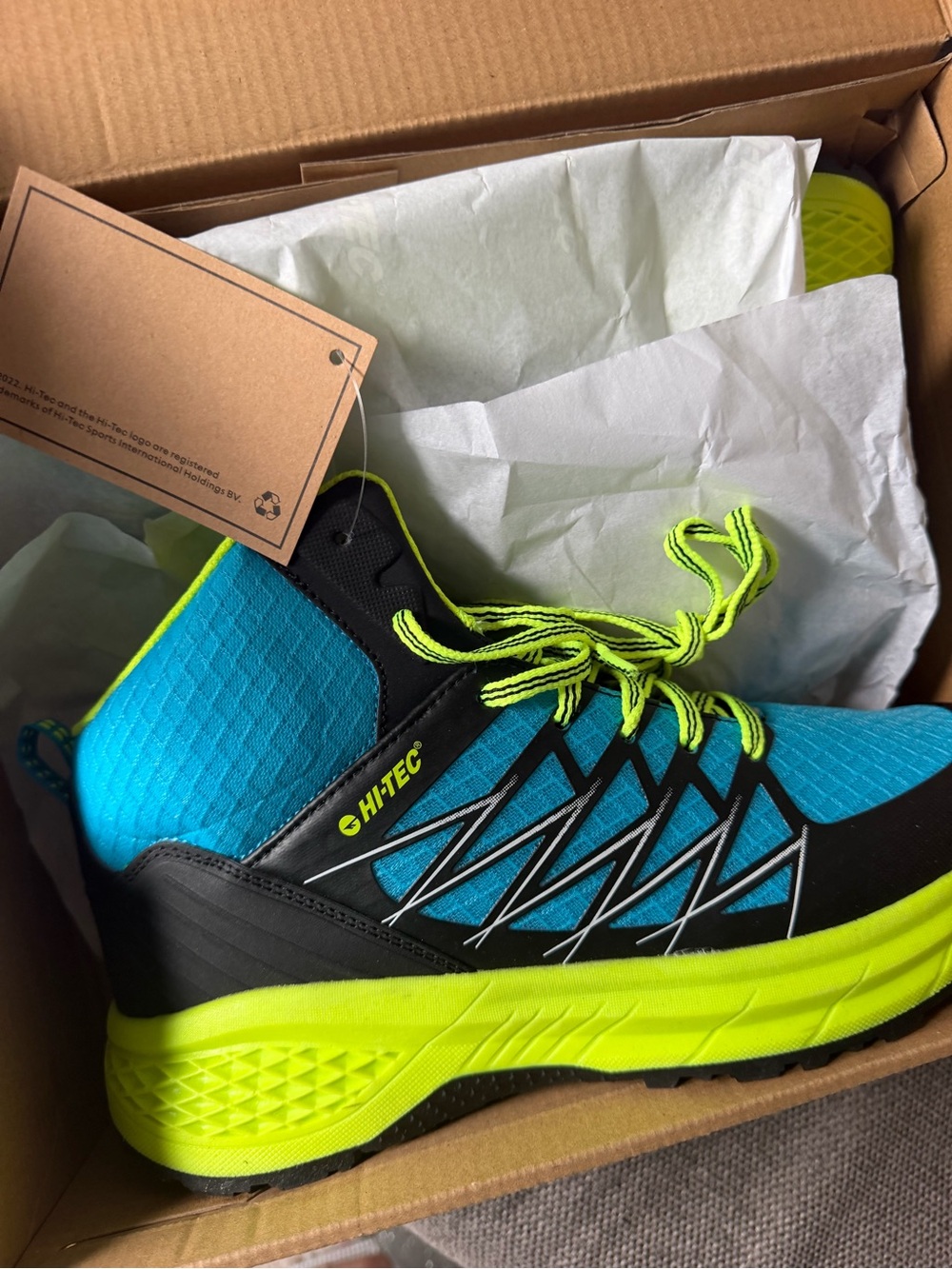 Hi-Tec Men’s Blue & Neon Yellow Trail Running Sneakers